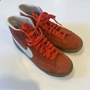 Nike Blazer Mid Suede Vintage Orange Gum Basketball Shoes Women's 7